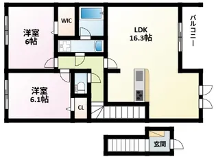 ハイツ第三寺新【2階】の間取り