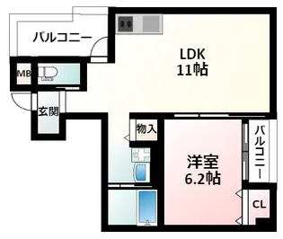 レクシア西中島Ⅰ【3階】の間取り