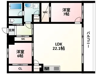 プレジオ東三国【7階】の間取り