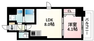 ワールドアイ大阪緑地公園【7階】の間取り