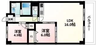 グレースフルハイツ1号館【4階】の間取り