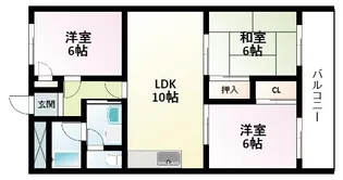 第2マンション寺直【9階】の間取り