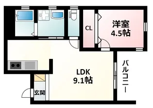 ナイスコーポ豊津【3階】の間取り