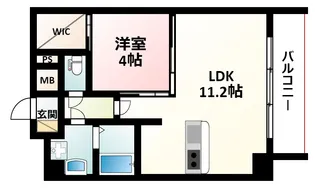 プレサンスOSAKA江坂【9階】の間取り
