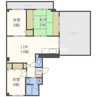 新千里ハイツこうじ【6階】の間取り