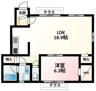 ハイツ第二寺新【1階】の間取り