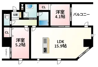 グランデージ新大阪【3階】の間取り