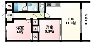 グランシャリオ江坂【6階】の間取り