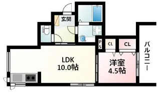 ルリエ江坂【2階】の間取り