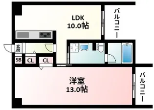 PHOENIX緑地公園【1階】の間取り