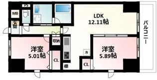 カルム小西Ⅲ【6階】の間取り