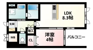 ラ・シャルム江坂公園【4階】の間取り