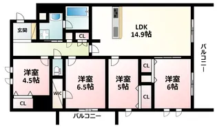JP noie 吹田垂水【3階】の間取り