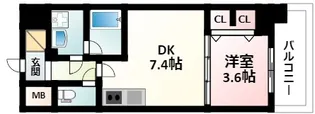 スプランディッド江坂Ⅲ【3階】の間取り