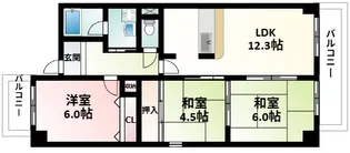 アルデール緑地【3階】の間取り