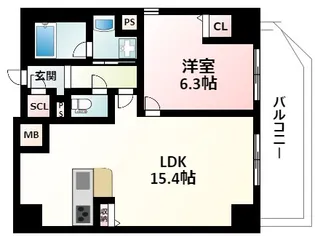 エタニティ江坂【9階】の間取り