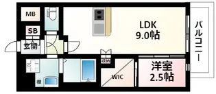 プレサンス江坂ベルフィーヌ【9階】の間取り