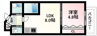 ル・レーヴ江坂【8階】の間取り