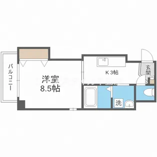 ドミール関大前【3階】の間取り