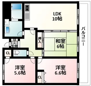 カルム土井【8階】の間取り