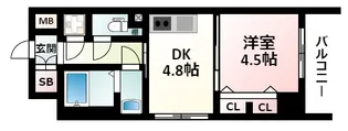 ファーストフィオーレ江坂グレイス【3階】の間取り