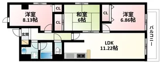 レスカーラ緑地公園【5階】の間取り