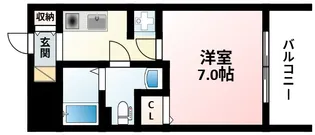 ハピネス江坂【9階】の間取り