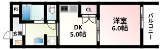 ビーバ江坂【3階】の間取り