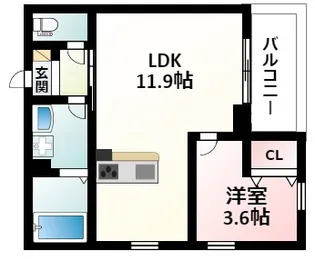 Amour Ville江坂【3階】の間取り