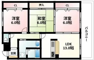 カルム千里山土井【3階】の間取り