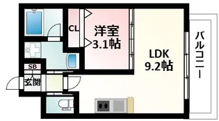 アーバンフラッツ西中島【4階】の間取り