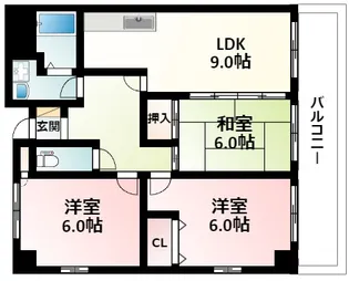 カルム江坂【6階】の間取り