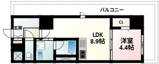 グランセジュール江坂【7階】の間取り