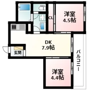 レジデンスコート江坂【2階】の間取り