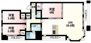 プロパレス江坂公園ロマネスタ【10階】の間取り