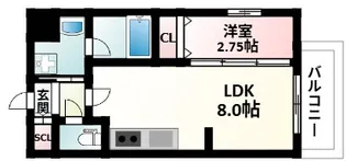 fortuney江坂Ⅱ【3階】の間取り