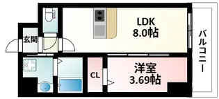 GRAN PASEO 江坂【4階】の間取り