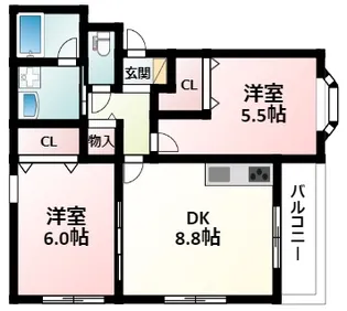 サニーコート小曽根【1階】の間取り