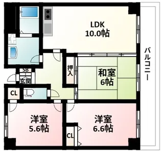 カルム土井【6階】の間取り
