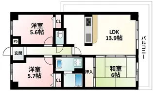 ル・アン緑地【3階】の間取り