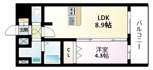 プレサンス新大阪ヴィガ【8階】の間取り