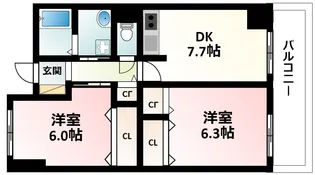 ラフィネ淀川【10階】の間取り