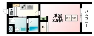EbyU新大阪【4階】の間取り