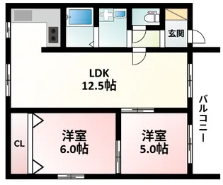 第3星栄ハイツ【6階】の間取り