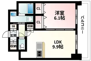 スプランディッド江坂駅前【13階】の間取り