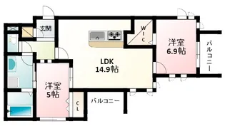 イー・ヒローズ【2階】の間取り