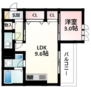 三国本町メディエートプラザ【3階】の間取り