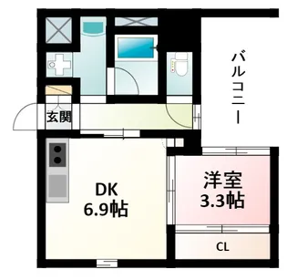 M:COURT江坂【7階】の間取り