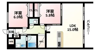 アンフィニXⅡ江坂ガーデン【10階】の間取り