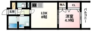 KTIレジデンス江坂【1階】の間取り